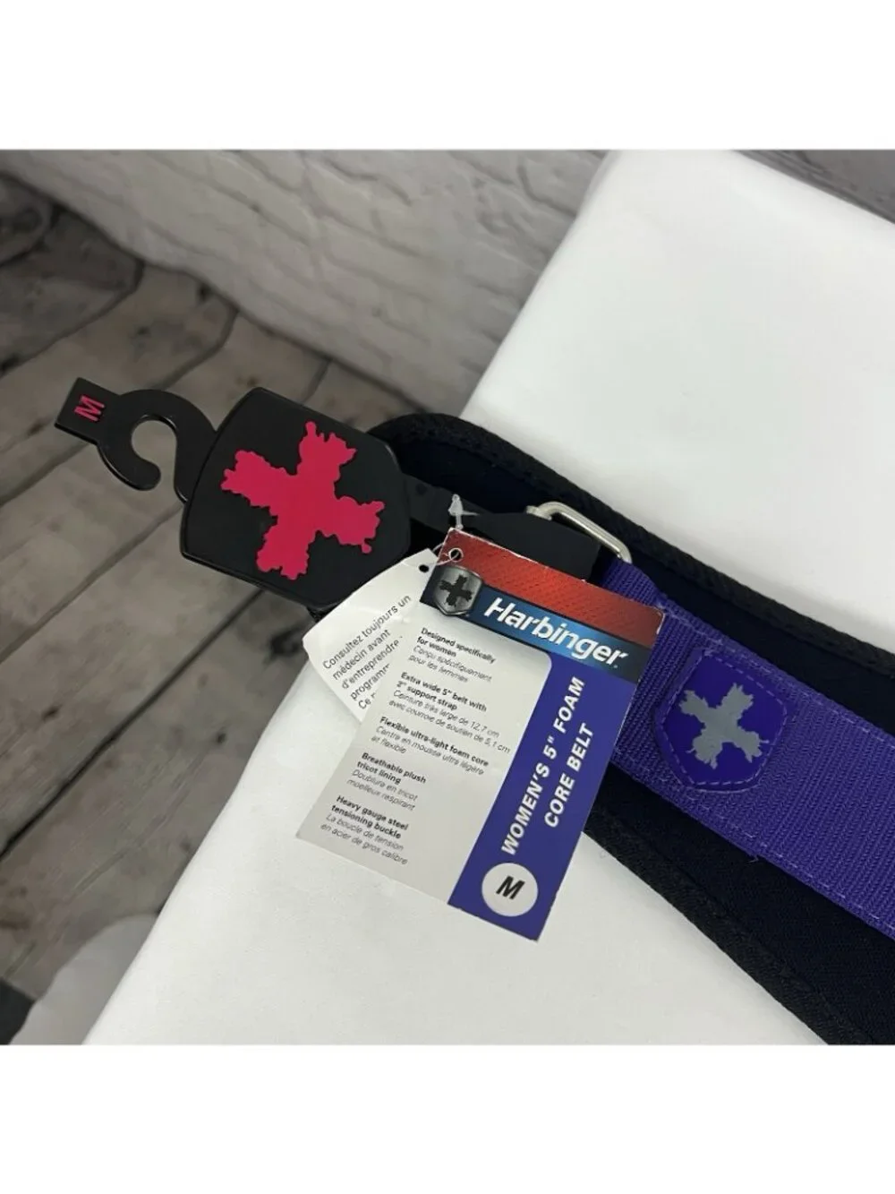 NWT Harbinger Purple Black Womens 5” Foam Padded Core Support Belt Lifting M